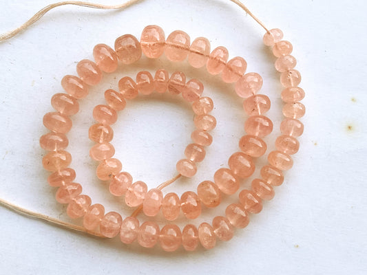 16 Inch Peach Morganite Smooth Rondelle Beads Beadsforyourjewelry