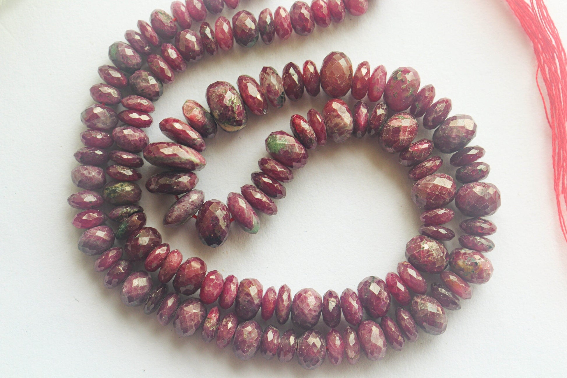 16 Inches Natural Ruby Gemstone Faceted Beads | 5mm to 10mm | Natural Ruby Beads for Jewelry making Beadsforyourjewelry