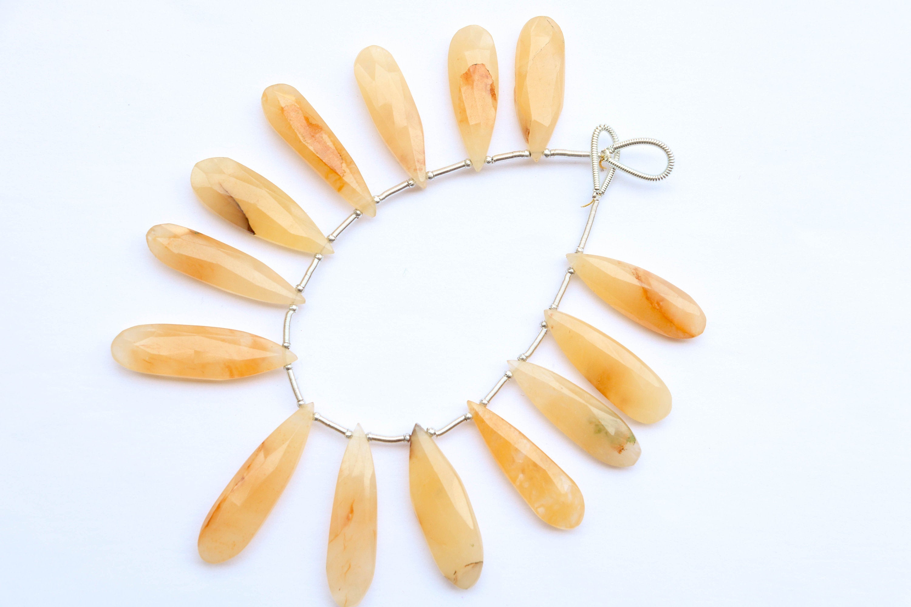 16 Pcs YELLOW AVENTURINE Faceted Long pear Briolette | 9x28mm - 9x32mm | Natural Gemstone Beads for jewelry making | Beadsforyourjewellery Beadsforyourjewelry