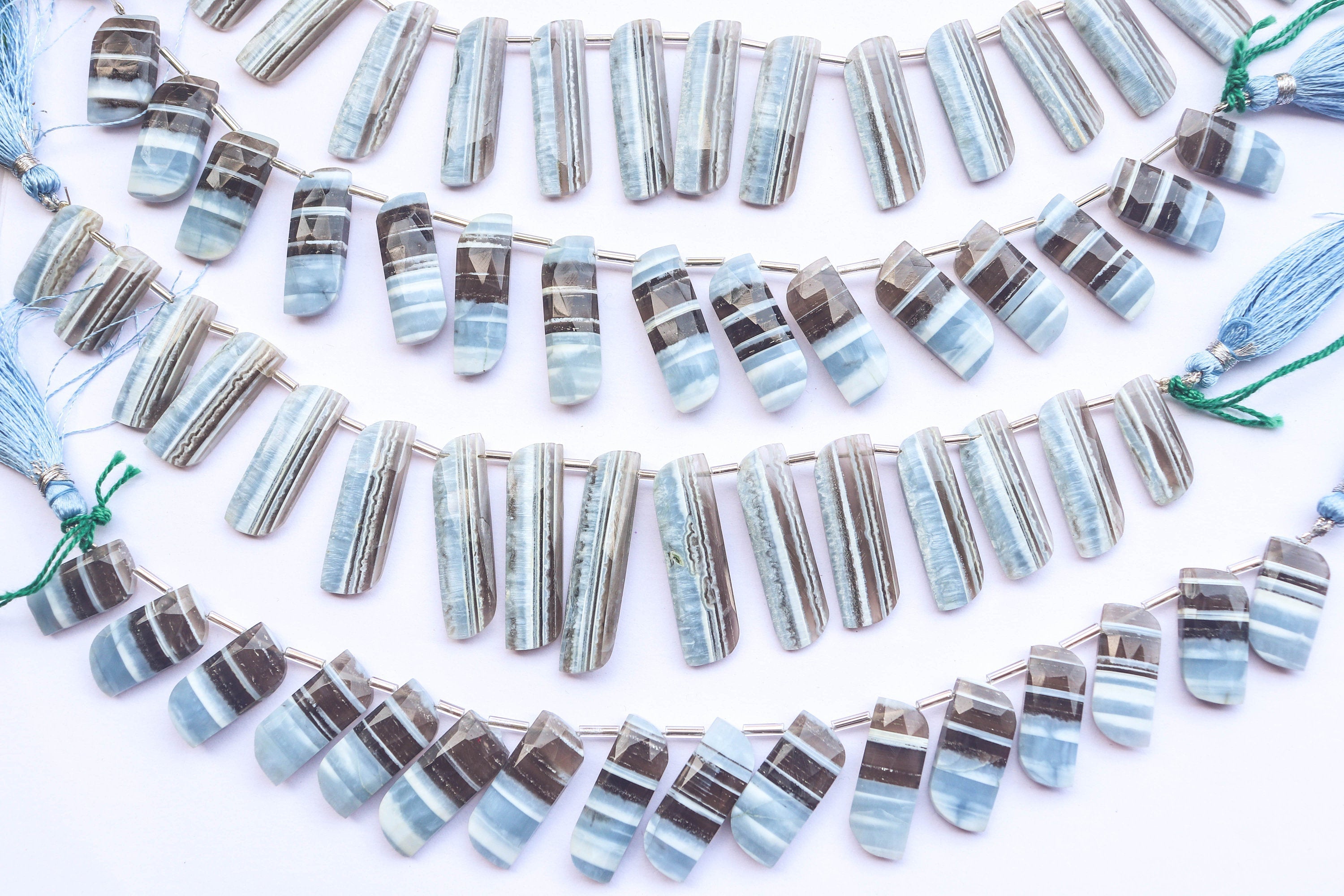 16 Pieces BOULDER OPAL Fancy Shape | 9x20mm to 9x40mm | Side Drill | 9 inch strand | Natural Gemstone Beads for jewelry making | Beadsforyourjewelry