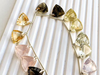 16 Pieces Mix Natural Gemstones Trillion Shape Concave Cut Beads, Concave Cut Pair, Concave Cut Beads, Concave Cut Trillion Beads, 13x13mm Beadsforyourjewelry