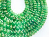 17 Inch Natural Zambian Emerald Smooth Rondelle Shape Beads (No Treatment) Beadsforyourjewelry
