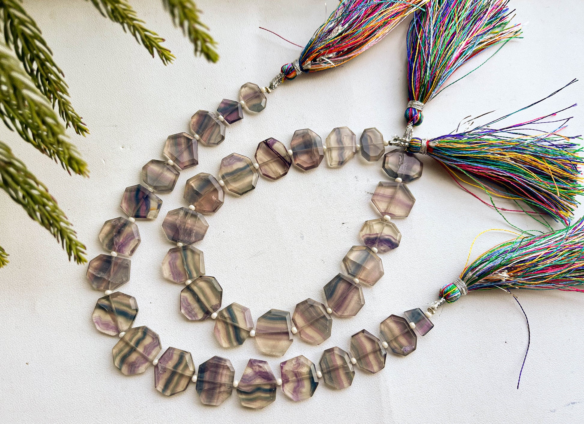 17 Pieces BI-FLUORITE Fancy Crown Cut Beads | 8 Inch String | Natural Gemstone Beads | Beadsforyourjewellery Beadsforyourjewelry