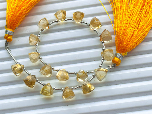 17 Pieces Citrine 3D Trillion Shape Beads Beadsforyourjewelry