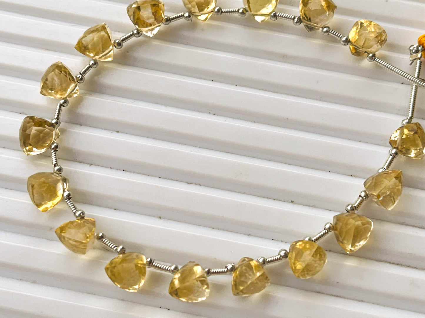 17 Pieces Citrine 3D Trillion Shape Beads Beadsforyourjewelry