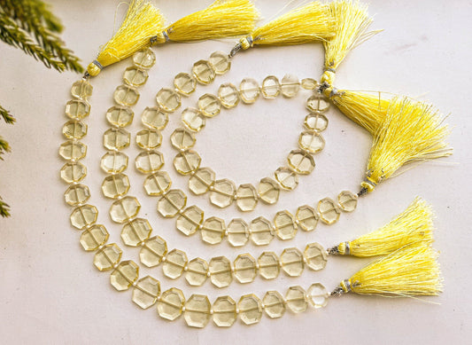 18 Pieces LEMON QUARTZ Fancy Crown Cut Beads | 8 Inch String | Natural Gemstone Beads | Beadsforyourjewellery Beadsforyourjewelry
