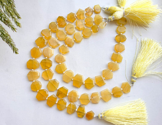 18 Pieces YELLOW OPAL Fancy Crown Cut Beads | 8 Inch String | Natural Gemstone Beads | Beadsforyourjewellery Beadsforyourjewelry