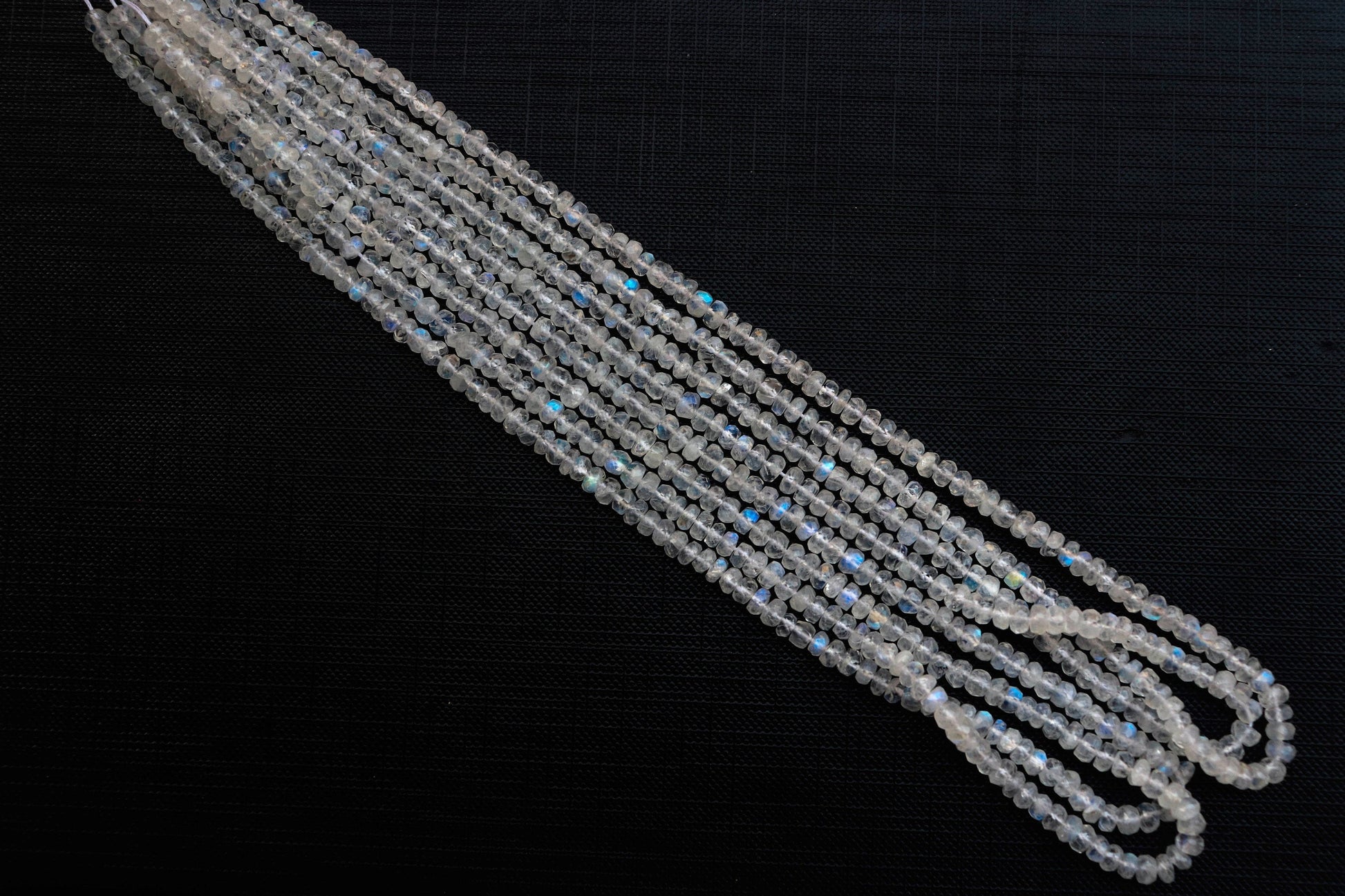 18 inch Rainbow Moonstone Faceted Rondelle Beads | 4mm | Beautiful Flash and Quality | Natural Gemstone Beads for jewelry making | Beadsforyourjewelry