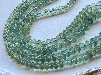 2 Strings Natural Aquamarine (No Heat, No Treat) Smooth Rondelle Shape Beads | 16 Inch | 4.50mm to 11mm Beadsforyourjewelry