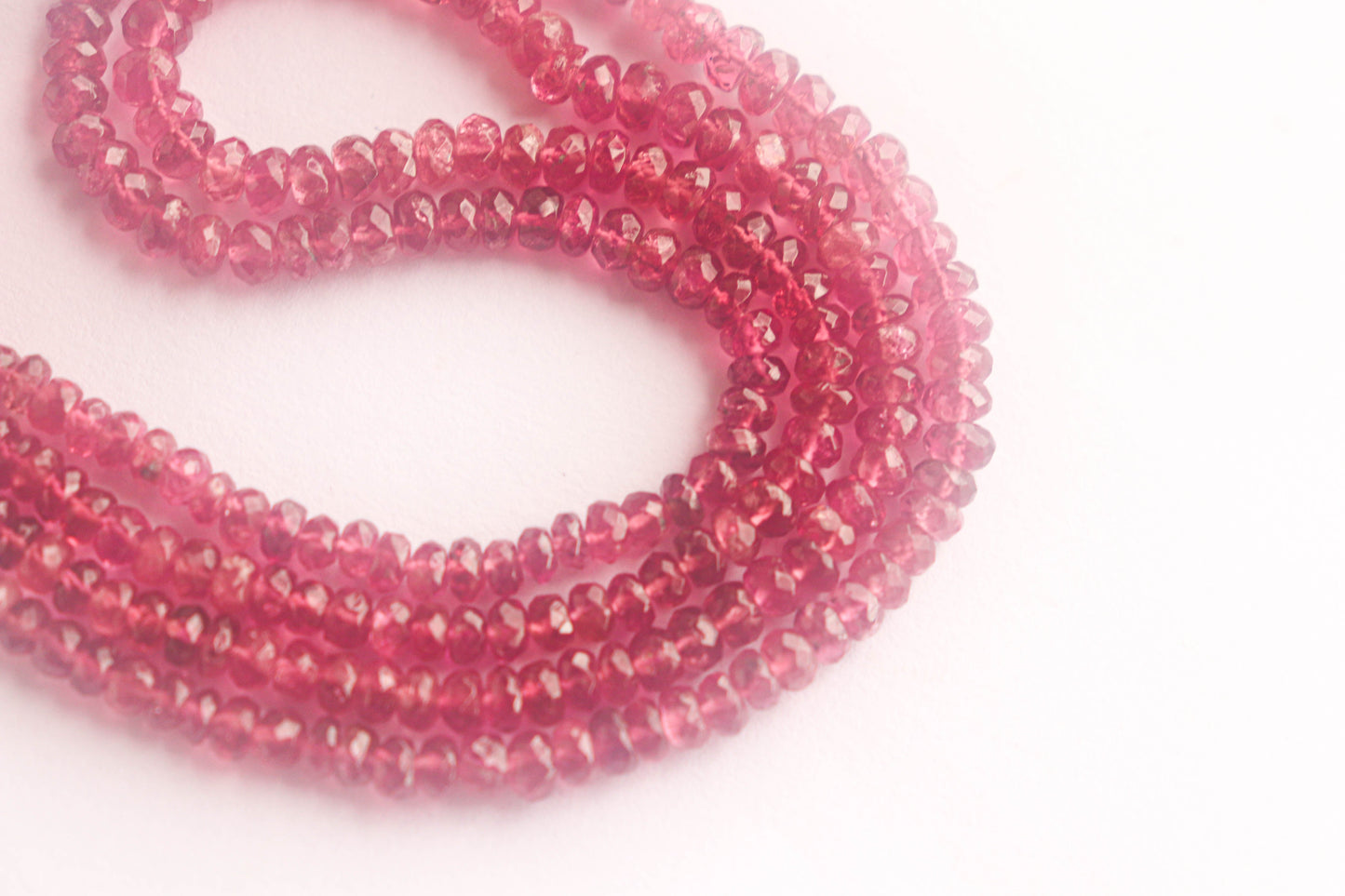 2 Strings Natural Pink Tourmaline Rondelle Shape faceted Beads Beadsforyourjewelry