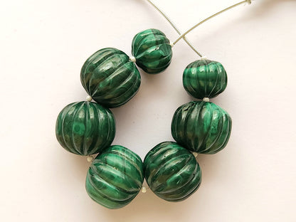 Big size! Natural Malachite Carved Melons