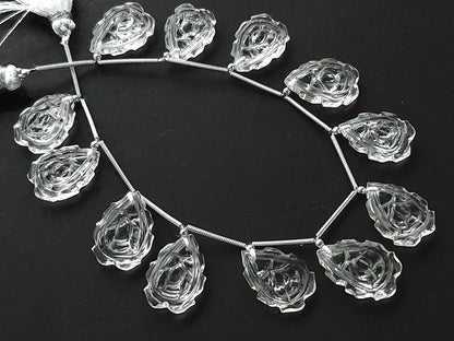 Natural Crystal Quartz Fancy Shape Carved Beads