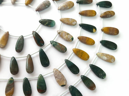 Natural  Madagascar Jasper Gemstone Smooth Pear Shape Briolette