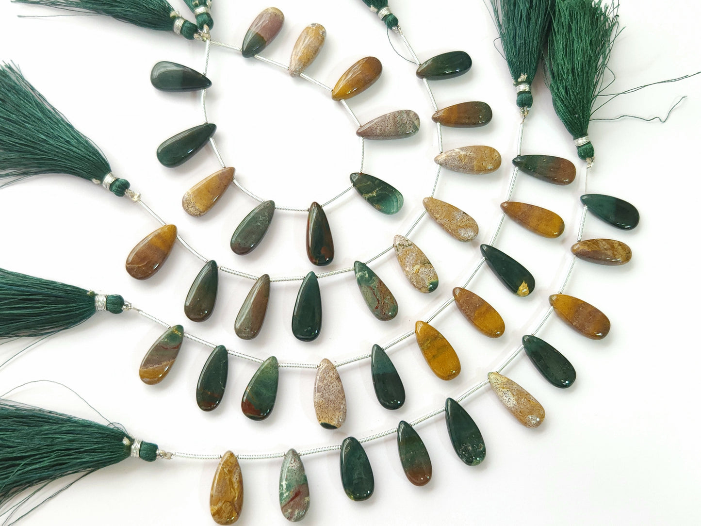 Natural  Madagascar Jasper Gemstone Smooth Pear Shape Briolette