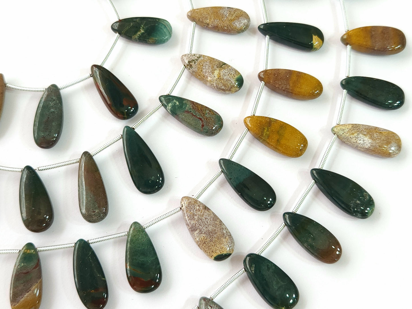 Natural  Madagascar Jasper Gemstone Smooth Pear Shape Briolette