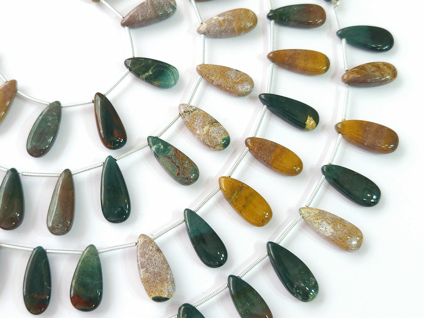 Natural  Madagascar Jasper Gemstone Smooth Pear Shape Briolette