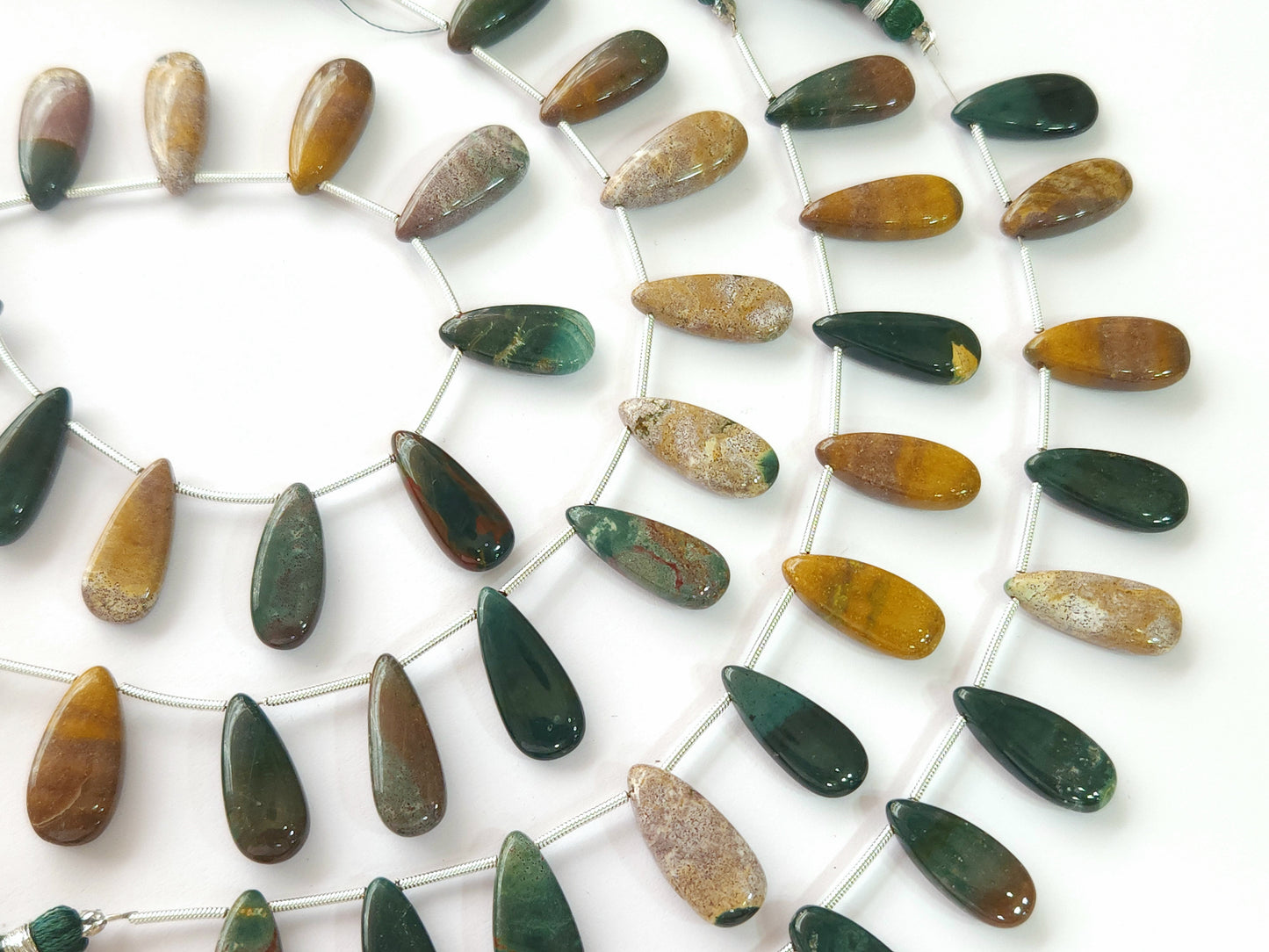 Natural  Madagascar Jasper Gemstone Smooth Pear Shape Briolette