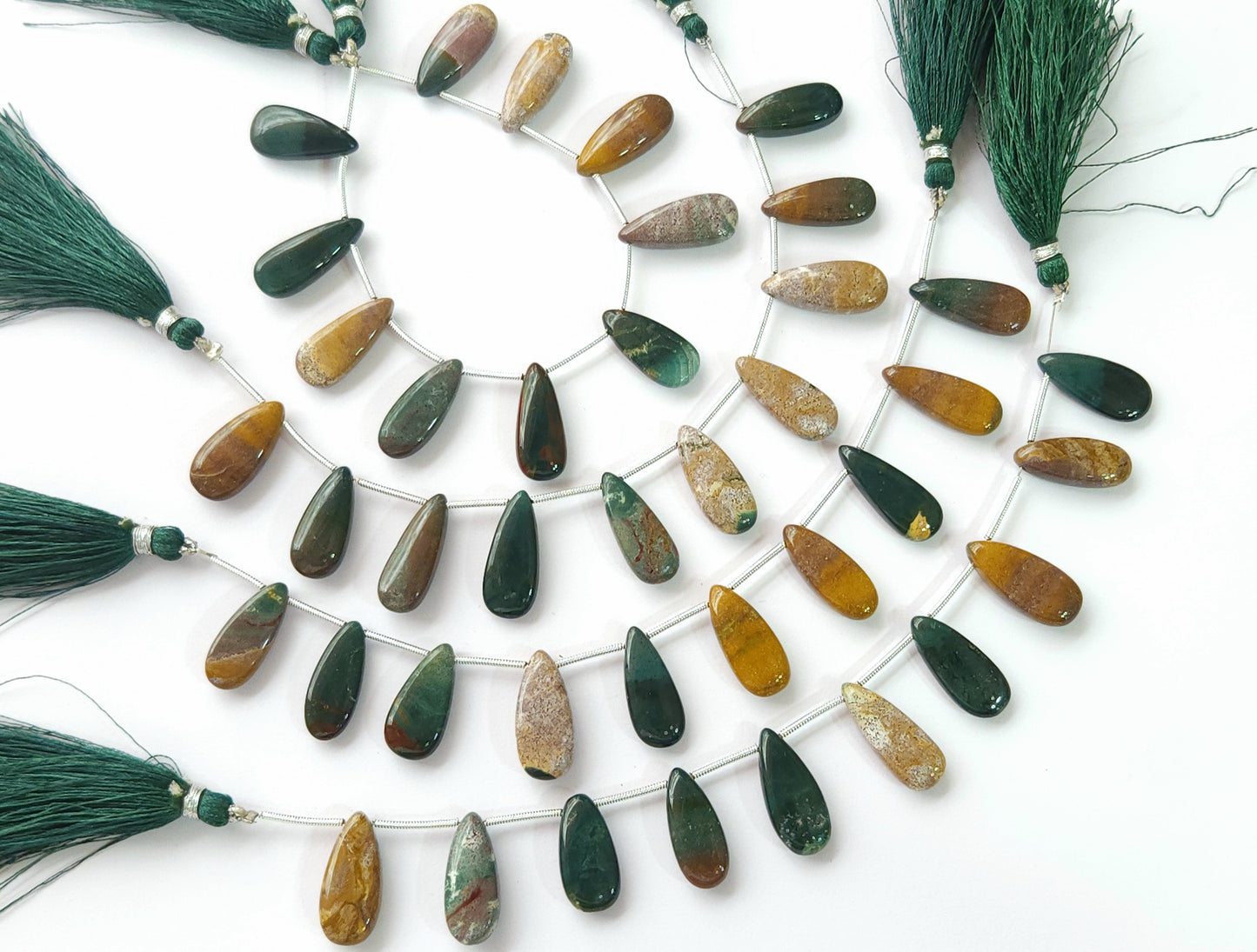 Natural  Madagascar Jasper Gemstone Smooth Pear Shape Briolette