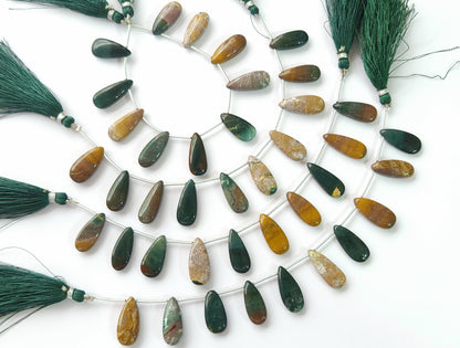 Natural  Madagascar Jasper Gemstone Smooth Pear Shape Briolette