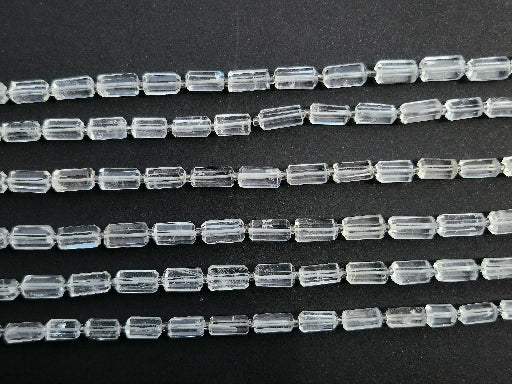 Natural Crystal Faceted Cylindrical Shape Beads