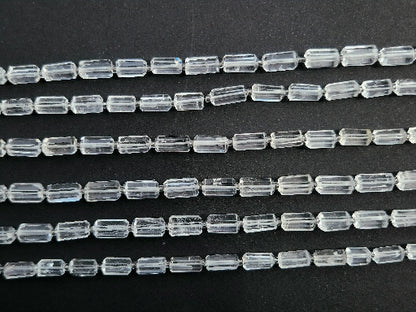 Natural Crystal Faceted Cylindrical Shape Beads