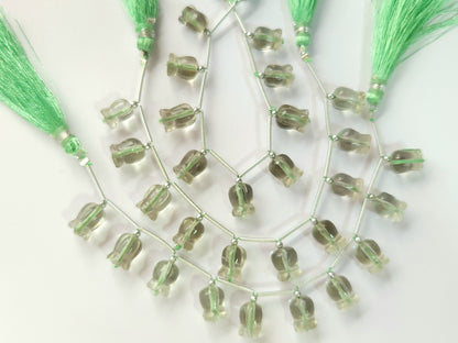 Green Amethyst flower carving Lily of the valley shape beads
