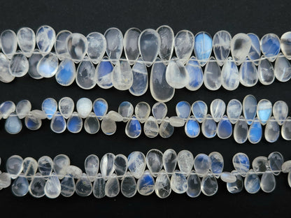 Rare! African Moonstone Smooth Pear Briolette Beads