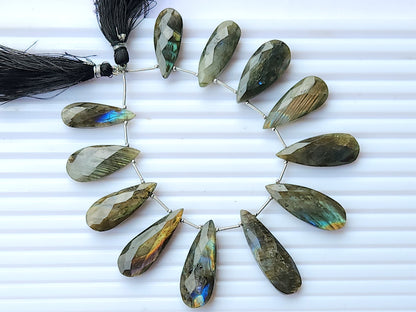 Labradorite Faceted Briolette Pear Shape Beads