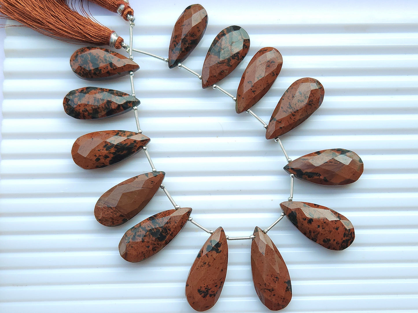 Red Jasper Faceted Briolette Pear Shape Beads