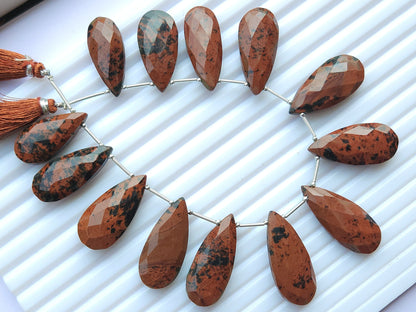 Red Jasper Faceted Briolette Pear Shape Beads