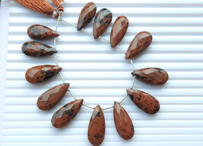 Red Jasper Faceted Briolette Pear Shape Beads