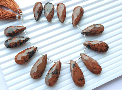 Red Jasper Faceted Briolette Pear Shape Beads