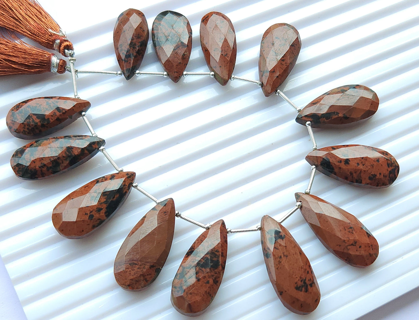 Red Jasper Faceted Briolette Pear Shape Beads