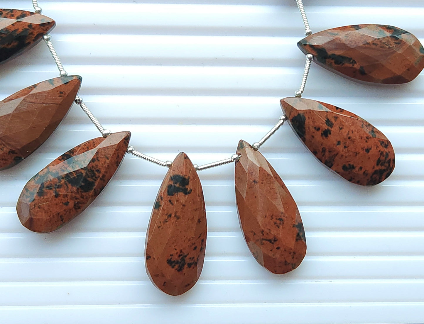 Red Jasper Faceted Briolette Pear Shape Beads