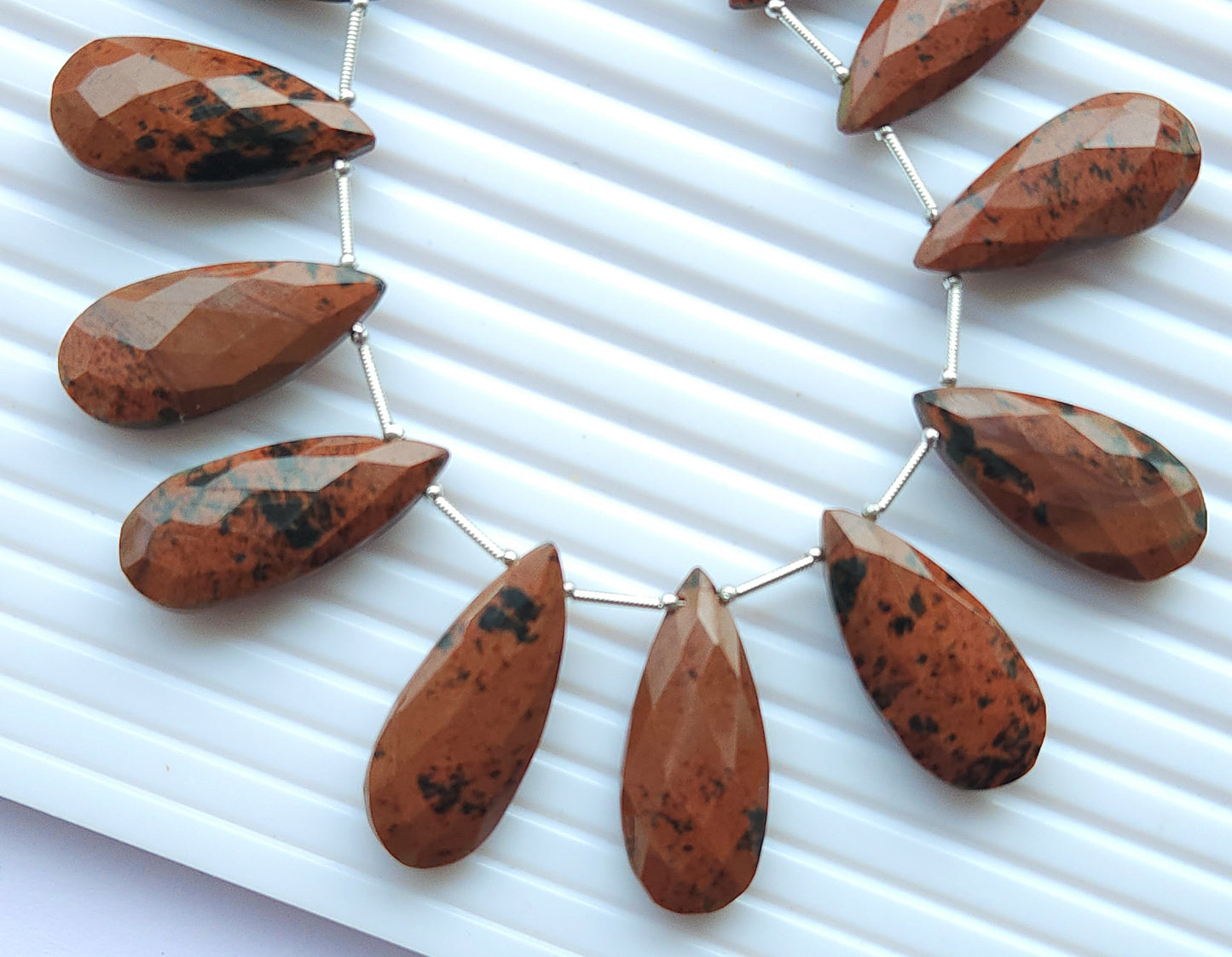 Red Jasper Faceted Briolette Pear Shape Beads