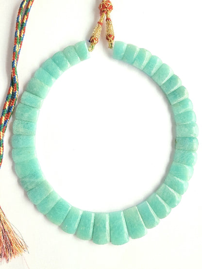 Natural Amazonite Bib Necklace / Choker