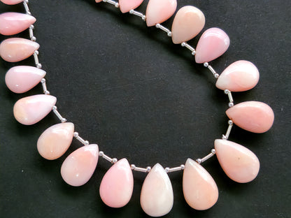 Natural  Pink Opal Smooth Pear Shape Briolette