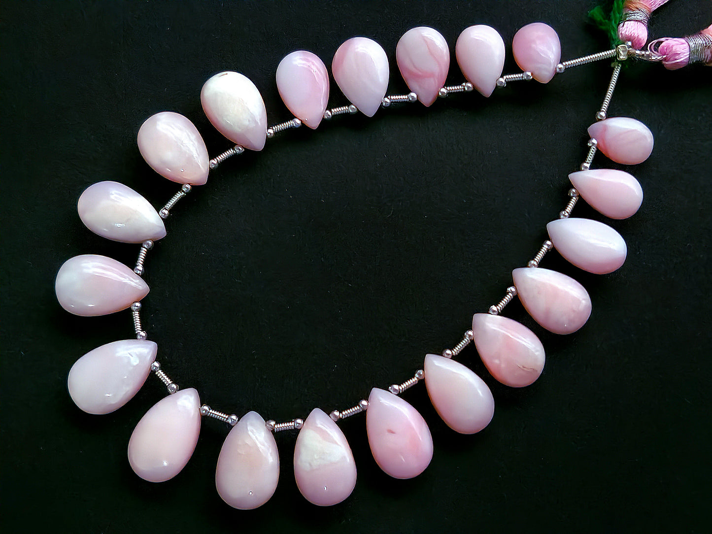 Natural Pink Opal Smooth Pear Shape Briolette