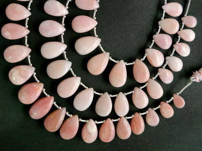 Natural Pink Opal Smooth Pear Shape Briolette