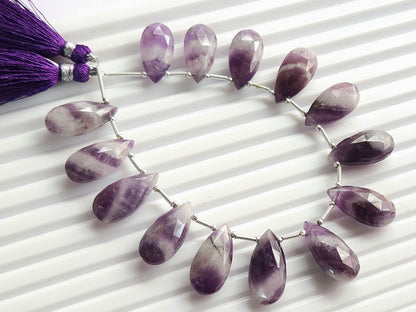 Natural Amethyst Boulder faceted pear shape briolette beads