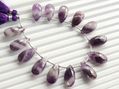 Natural Amethyst Boulder faceted pear shape briolette beads