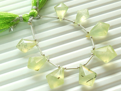 Natural Prehnite Fancy Kite shape Faceted beads