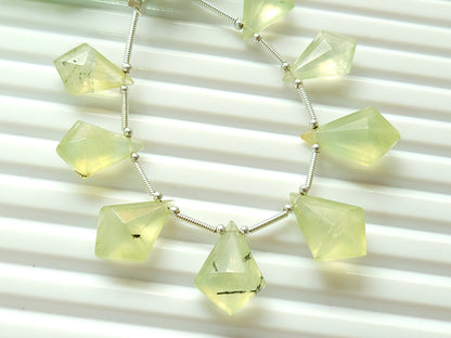 Natural Prehnite Fancy Kite shape Faceted beads