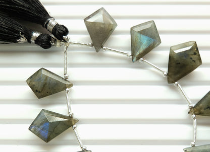 Natural Labradorite Fancy Kite shape Faceted beads