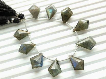 Natural Labradorite Fancy Kite shape Faceted beads