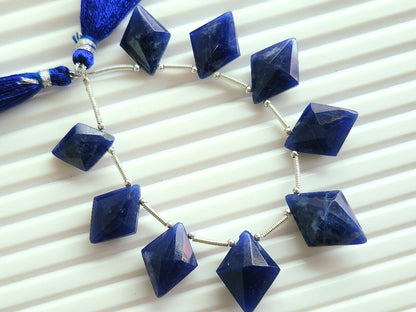Natural Sodalite Fancy Diamond shape Faceted beads