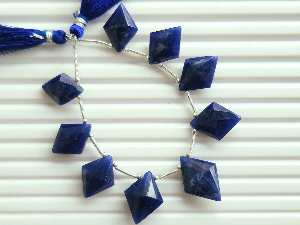 Natural Sodalite Fancy Diamond shape Faceted beads
