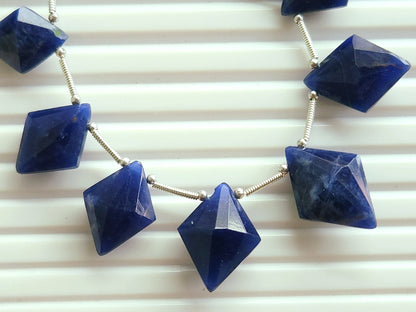 Natural Sodalite Fancy Diamond shape Faceted beads