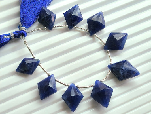 Natural Sodalite Fancy Diamond shape Faceted beads