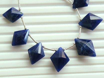 Natural Sodalite Fancy Diamond shape Faceted beads